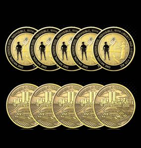 5PCS Craft Uhonoring Pamiętanie 11 września Ataki Brązowe Monety Wyzwanie Kolekcjonalne Oryginalne pamiątki Prezenty 7217734