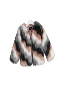 Winter coat for kids Kid039s multicolor faux fur jacket Baby girl glam faux fur coat Girls coat LJ2011302985066