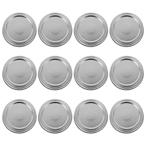 Dinnerware 12 Set Of Metal Mason Jar Lids And Rings Canning Wide Mouth Sealing Covers