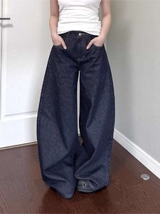 New American Black High Street Vibe Wide-leg Jeans Autumn Winter for Men and Women Washed Loose Straight Pants