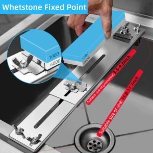 ウェットストーンナイフシャープナーシャープナイフウォーターストーンプレートグラインドストーンベースアングルガイド調整可能なウェットストーンシンクブリッジホルダー