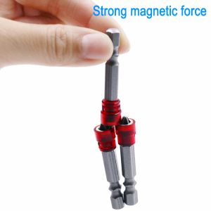 1/4" Screwdriver Bits Red Head Magnet Driver Hex Shank With Magnetizer Cross Magnetic Bit Hand Electric Screw Tools Accessories