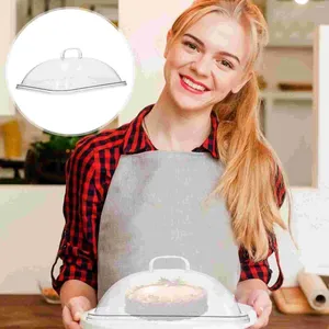 Servis uppsättningar Glass Cake Stand Dome Cover Screen Protector Plate Lock Clear For Home Dessert Dining Platter