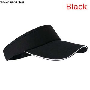 Visier breite Krempe Hats Eimer Verstellbar Unisex Männer Frauen einfache Sonnenvisor Sport Tennis atmungsaktive Kappe 240413