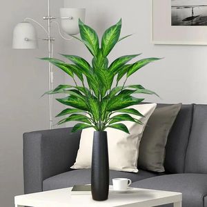 Dekoratif Çiçekler 76cm 26 Yapay bitkiler Yapay Bitkiler Sahte Manolya Ağaç Şubesi Plastik Banyan Leafs Yeşil Sansevieria Ev Bahçesi Açık