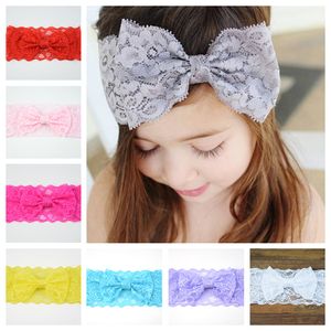 Peças de cabeça das meninas Moda Baby Girl Bands Lace Big Bow Hair Acessories