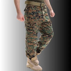 Byxor mäns vårkamouflage taktiska byxor multipockets militär digital camo swat last byxor manlig höst armé långa byxor
