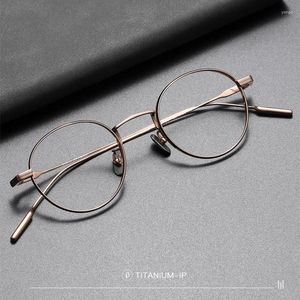 Occhiali da sole cornice giapponese classica ovale puro titanio puro 9g occhiali retrò ultra leggeri piccoli per uomini e donne occhiali ottici Caro x