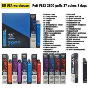 Top 2% 5% 0% PUFF FLEX 2800 Puffs Disposable Bars Vape Pen 850mAh Battery 8ML Cartridge Pre Filled E Cig Cigarette Vaporizer Portable Vapor Devcice