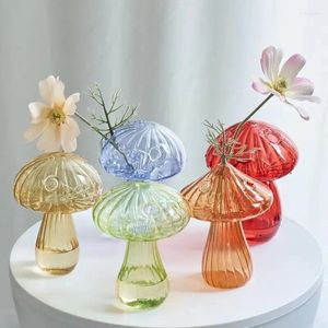 Vases Modern Mushroom Shape Glass Vase Bottle Table Simple Decoration Creative Home Hydroponic Flower