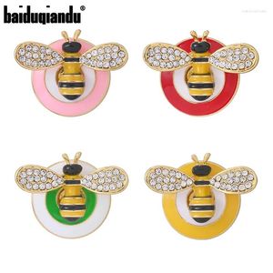 Spille baiduuqiandu in lega per api per api 4 colori animale insetto smalto con abiti di strass per sacchetti di abbigliamento