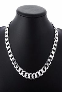 12 mm Curb Chain Necklace for Men Silver 925 Necklaces Chain Choker Man Fashion Male Jewelry Wide Collar Torque Colar8784737