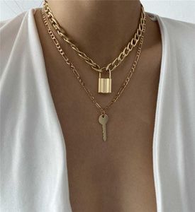 Luxury designer Necklace Ingemark Multi Layer Lover Lock Pendant Choker Necklaces Steampunk Heart Chain Collier Couple Jew3345677