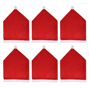 Chapes de cadeira de capa de Papai Noel de volta 6pcs Tecidos não tecidos Cobrar capa de jantar de Natal para restaurante