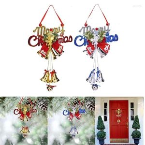 Party Supplies Christmas Fairy Bells Decoration Hanging Pendant Metal Ornament Bowknot Tree Door Hangers Holiday Gift