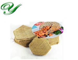 woven bamboo table placemats coaster 3sizes insulated mat pot holder steaming mesh vegetables folding steamer basket liners cr6266167