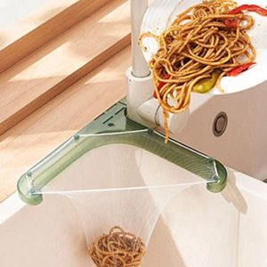 Kitchen Storage Plastic Sink Triangular Drain Rack Anti-Clogging Hanging Food Residue Filter Adjustable With Strainer Leftovers
