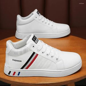 Casual Shoes For Men Fashion White Zapatillas Hombre Men's Leather Sneakers High Quality Flat Sports Tenis Masculino