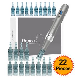 Dr Pen M8 Profissional Wireless Derma caneta Cuidados de beleza facial com 22pcs Cartuchos de agulha Microneedling Dermapen Dispositivo de dermapen