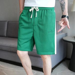 Herren Shorts Schwarz/Weiß/grüner Sommer für Männer Mode elastische Taille Slim Fit Casual Straight Knie Länge Kurzer Homme Verkauf