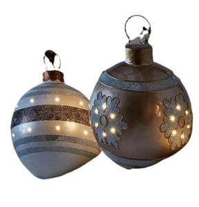 Party Decoration 60cm Stora julbollar Träddekorationer Utomhusatmosfär Uppblåsbara Baubles Toys for Home Gift Ball Ornamen2001557