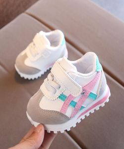 0-3 år gammal baby mjuk botten småbarnskor s randiga slappare sneakers non-halp slitage löpskor storlek15-258785766