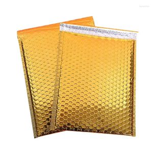 Aufbewahrungstaschen 10pcs Gold selbstversiegelter Kleber Kurier Plastik Poly Envelope Mailer Postalmaschine Closet Organizer