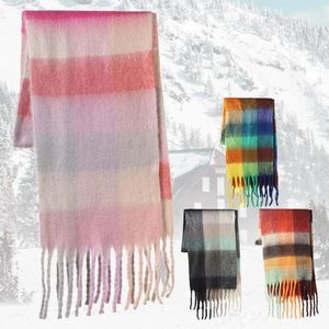 Schals warmer Schal Winter Tartan Wickel Schal Frauen Lätzchen