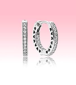 Real 925 Sterling Silver CZ diamond Hoop earring with Original box for Women High quality Jewelry Earrings set2193445