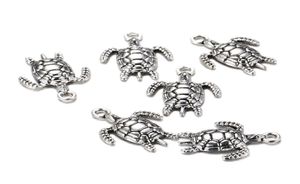 100pcllot 2317 mm Antique Srebrny Ald Turtle Charms Wisiant do biżuterii Making Metal Animal Wiseld do DIY Incallings7741681