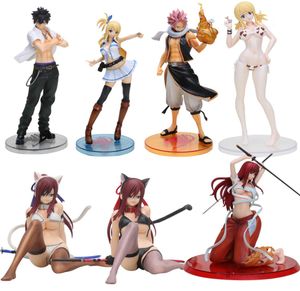 Anime Fairy Tail Figure Natsu Dragneel Gary Fullbuster Lucy Heartfilia Erza Scarlet PVC Action Figure Figure Toy Model 1324cm T209547567