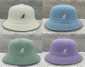 Berets Strick Känguroo Eimer Hats Classic Logo Kangol Weibliche Maler Hat Tide Unisex Fischermütze Cap Mesh atmungsaktives Sun Hatberets1487140