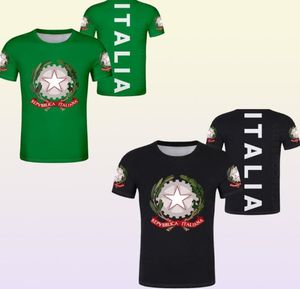 Włochy T Shirt DIY Made Made Numer Numer T Shirt Nation Flag It Wheetian Country Italia College Drukuj Logo Text 6832352