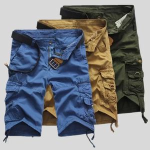 Shorts de carga homens homens frios cor sólida cor algodão de algodão casual homem calça curta roupas de marca confortável camufla