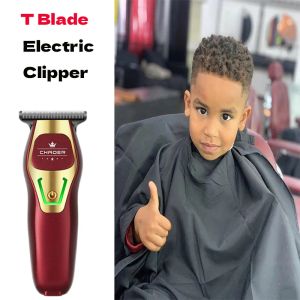 Trimmers Profesjonalny potężny trymer do włosów dla mężczyzn 0 mm t Blade Electric Clipper do ładowania fryzury fryzjerskiej broda