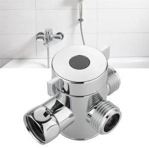 3-vägs duschavledare G1/2 justerbar duschhuvud shunt t-adapter badrum kran ventil diverter kontakt badrumstillbehör