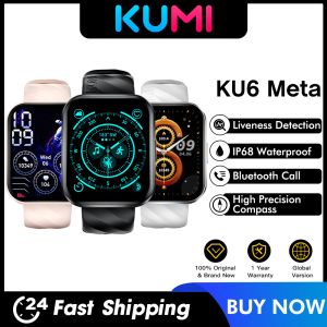 СМОТРЕТЬСЯ КУМИ КУ6 МЕТА SMART WATCH 1,96 -дюймовый экран 100+изысканный циферблат с Compass Bluetooth обнаружение Liven