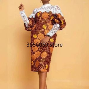 Ethnic Clothing African Dresses For Women Polyester Design Dashiki Abaya Bandage Midi Bazin Vintage Robe Gowns Africa Sexy Lady Party Dress