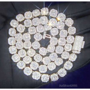 Necklace Bracelet Moissanite Diamond Custom Vvs Cuban Link Chain S Sier 8mm 12mm Large Tennis Chain Solid Back Hiphop