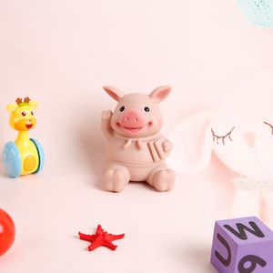 IVITA 5.51inch 100% Silicone Reborn Pig Doll with Eyes Realistic Art Mini Silicone Piglet Toys for Children Christmas Dolls