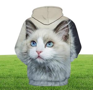 Men039s Hoodies Sweatshirts Söt kattpojkflicka utomhus 3D -tryck hoodie tröja husdjur tryck modesports pullover höst och7995659