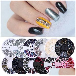 False Nails 1 Box Mixed 3D Rhinestones Nail Art Decorations Crystal Gems Jewelry Gold Ab Shiny Stones Charm Glass Manicure Accessori Dhwin