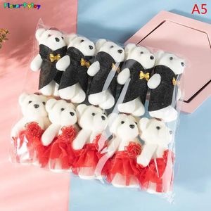 10 pcs Paarmodelle Paar Bären Blumenstrauß Cartoon Puppen Hochzeit Dekoration Accessoires Bubble Bären Dekoration Geburtstagsgeschenke 240409