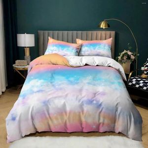 Bedding Sets Beautiful Colorful Blue Clouds SetQuilt Capa com travesseiro edredom de luxo para crianças presentes de presentes