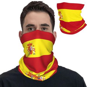 Halsdukar Spanien National Flag Bandana Neck Gaiter Tryckt Balaclavas Mask Scarf varm pannband fiske för män kvinnor vuxen andas