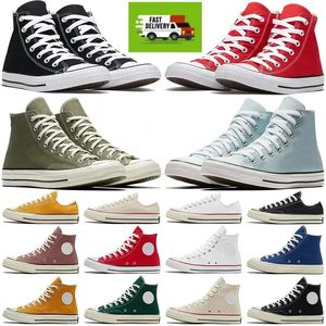 2024 Klassische Canvas Casual Shoes Plattform Hi Rekonstruierte Slam Marmelade Dreifach schwarze weiße hohe Low -Low -Männer Frauen 70 Chuck Chucks 70er Sport Sneakers