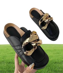 Slippers 2022 Women Women Cork Mulheres039s Big Chain Gold Chain MULES Sandals e Flip Flip Flip integral 9120707