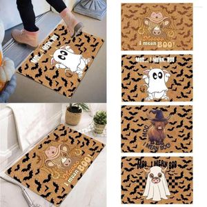 Carpets Crystal Velvet Cow Bull Flower Carpet Household Square Anti Slip Door Front Entrance Mat Thanksgiving