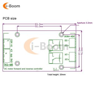 DC4V-40V DCモーターフォワードおよびリバースコントローラーモータードライバーモジュール20Aリミットリレードライバーリフトコントロールパネル付き高電流