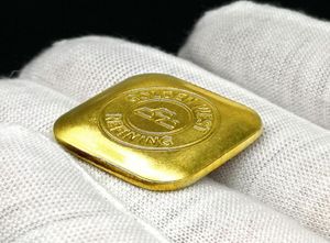 Miniatyr guld nugget fiskbehållare landskap presentdekoration inte rostigt spindelmynt western guld bar9988628